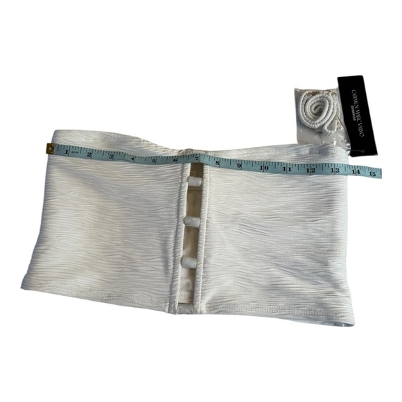 Carmen Marc Valvo Bandeau Crop Bikini Top - Wave Texture STYLE: C3S487 - Picture 4 of 12